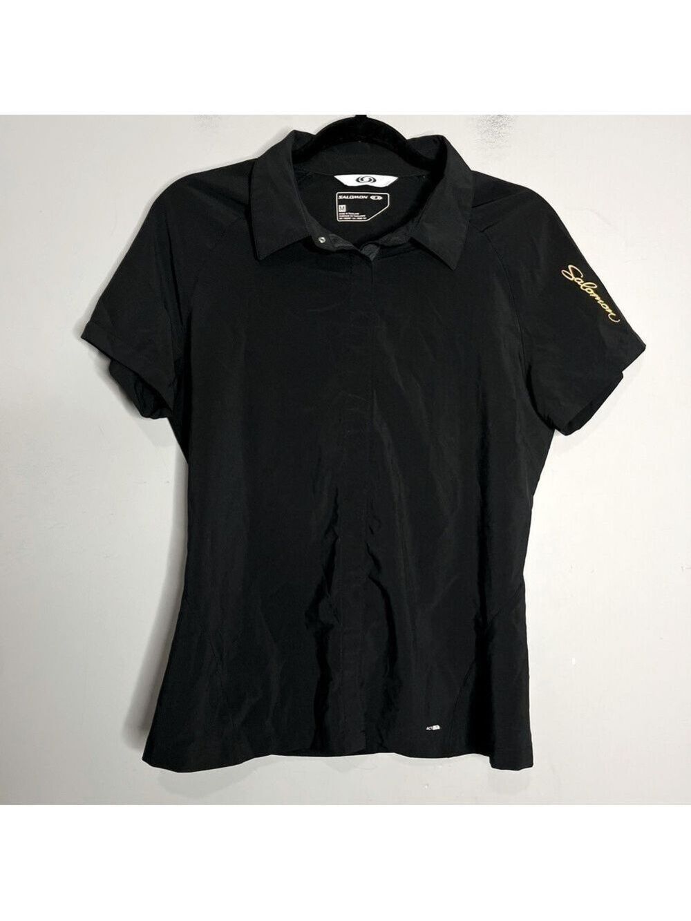 Salomon Actilite Hiking Active Trekking Snap Button Short Sleeve Shirt, size M